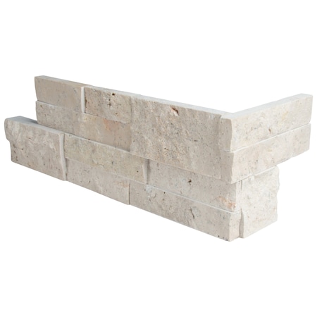 Msi Roman Beige Ledger "L" Corner 6 in.  X 18 in.  Splitface Travertine Wall Tile, 4PK ZOR-PNL-0139